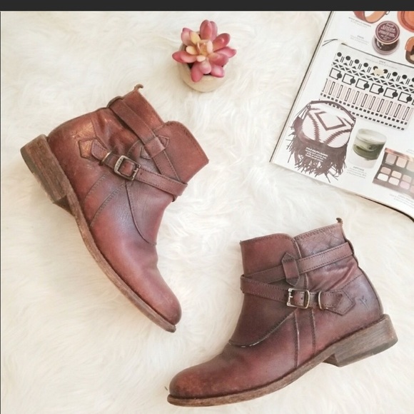 Frye Shoes - Frye Jayden cross strap. Distressed look boot.